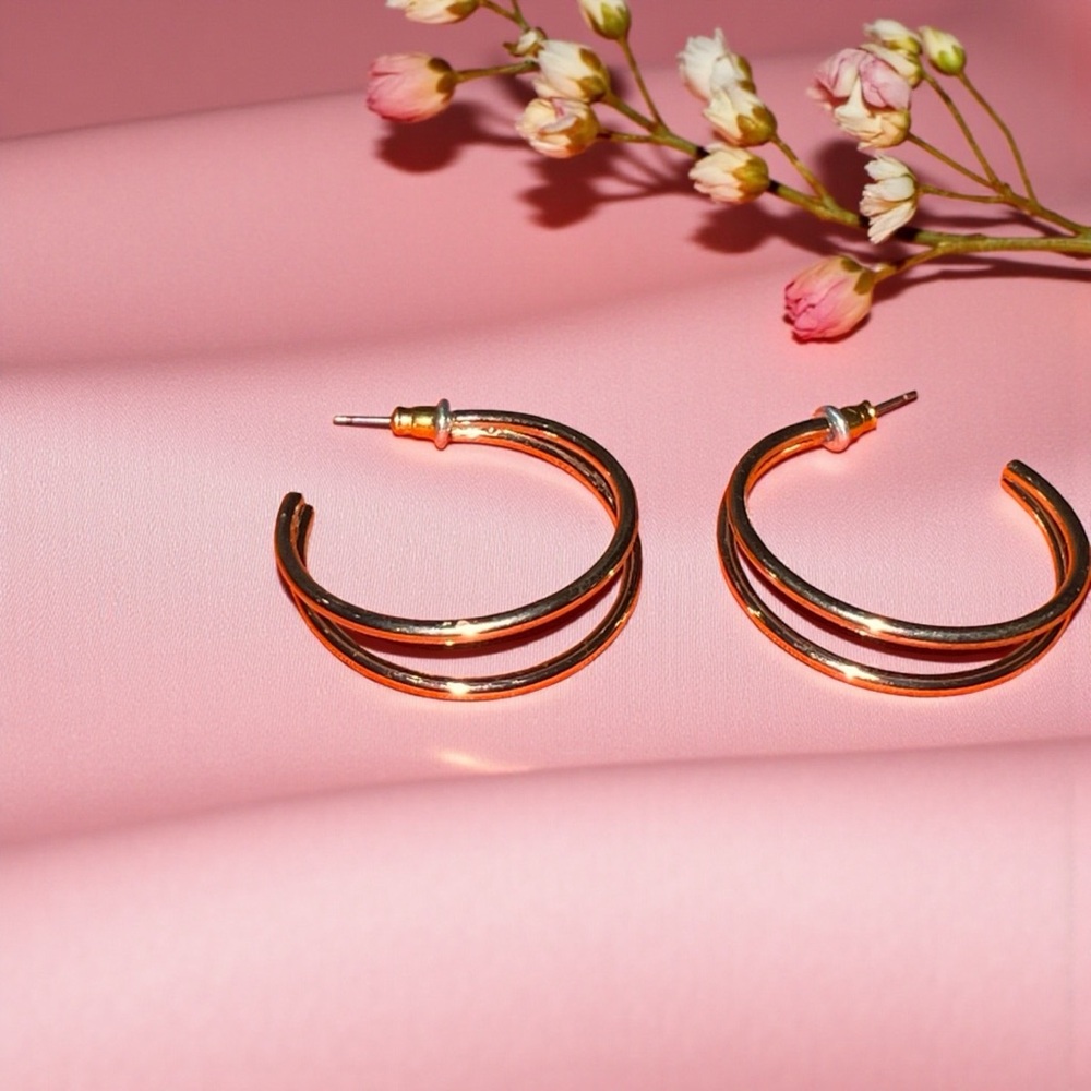 Elegant Gold Double Hoop Earrings